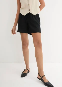 Online Shorts paperbag con lino Mujer Shorts|Pantalones