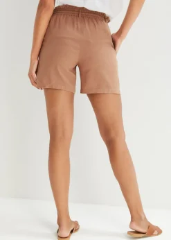 Discount Shorts paperbag con lino Mujer Shorts|Pantalones