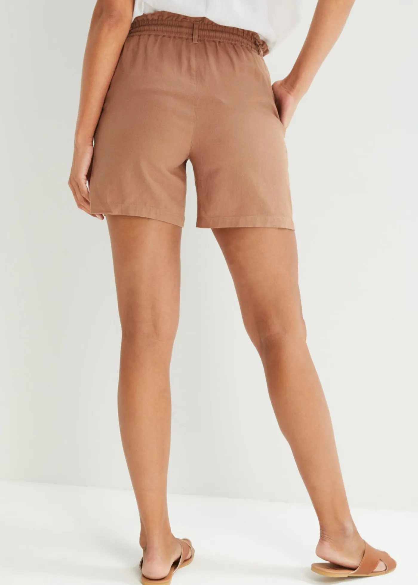 Discount Shorts paperbag con lino Mujer Shorts|Pantalones