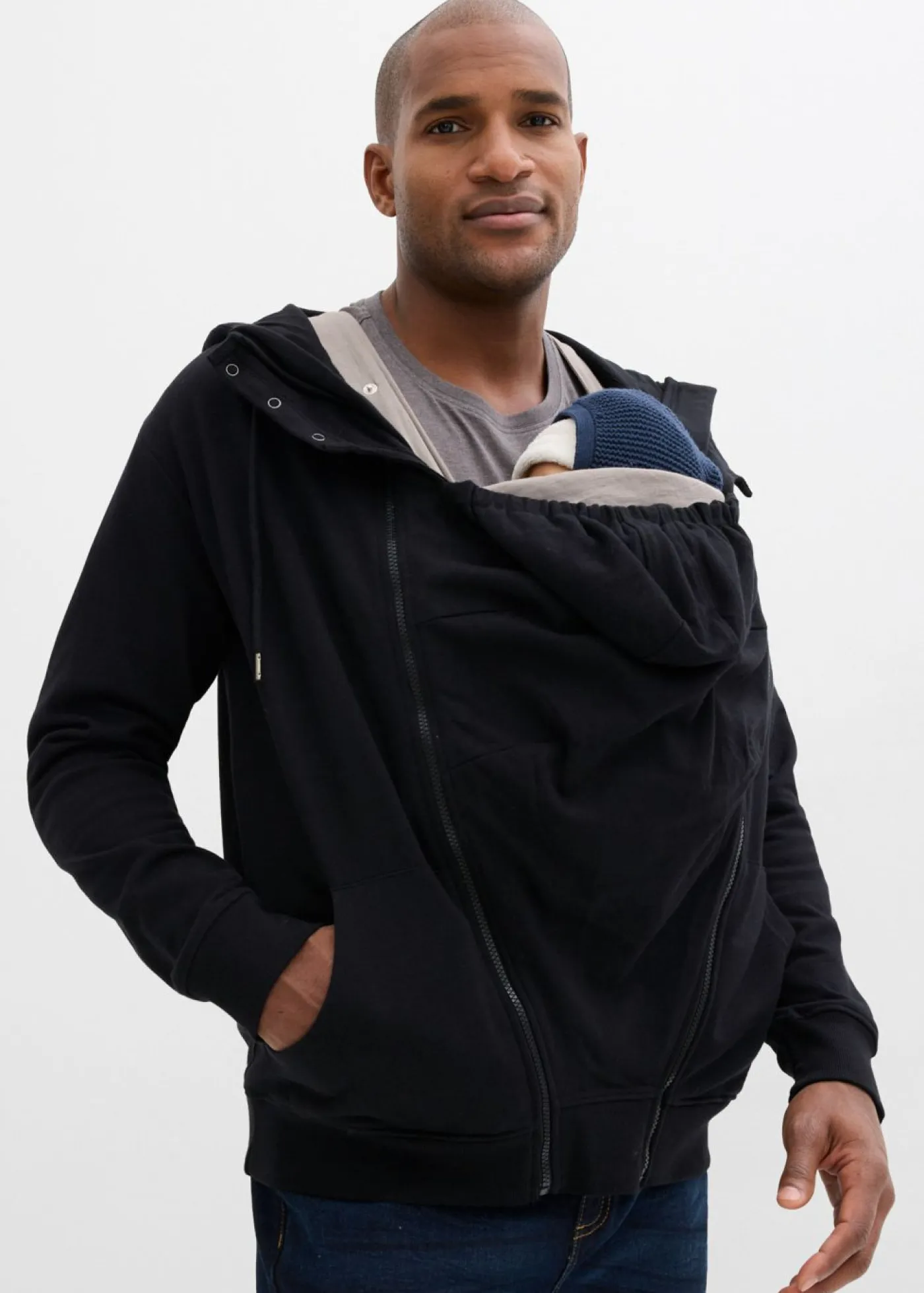 New Sudadera 2 en 1 de algodón suave con capucha para hombres Mujer Premamá