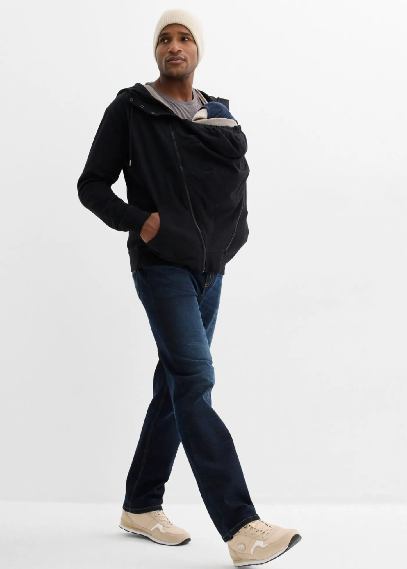 New Sudadera 2 en 1 de algodón suave con capucha para hombres Mujer Premamá