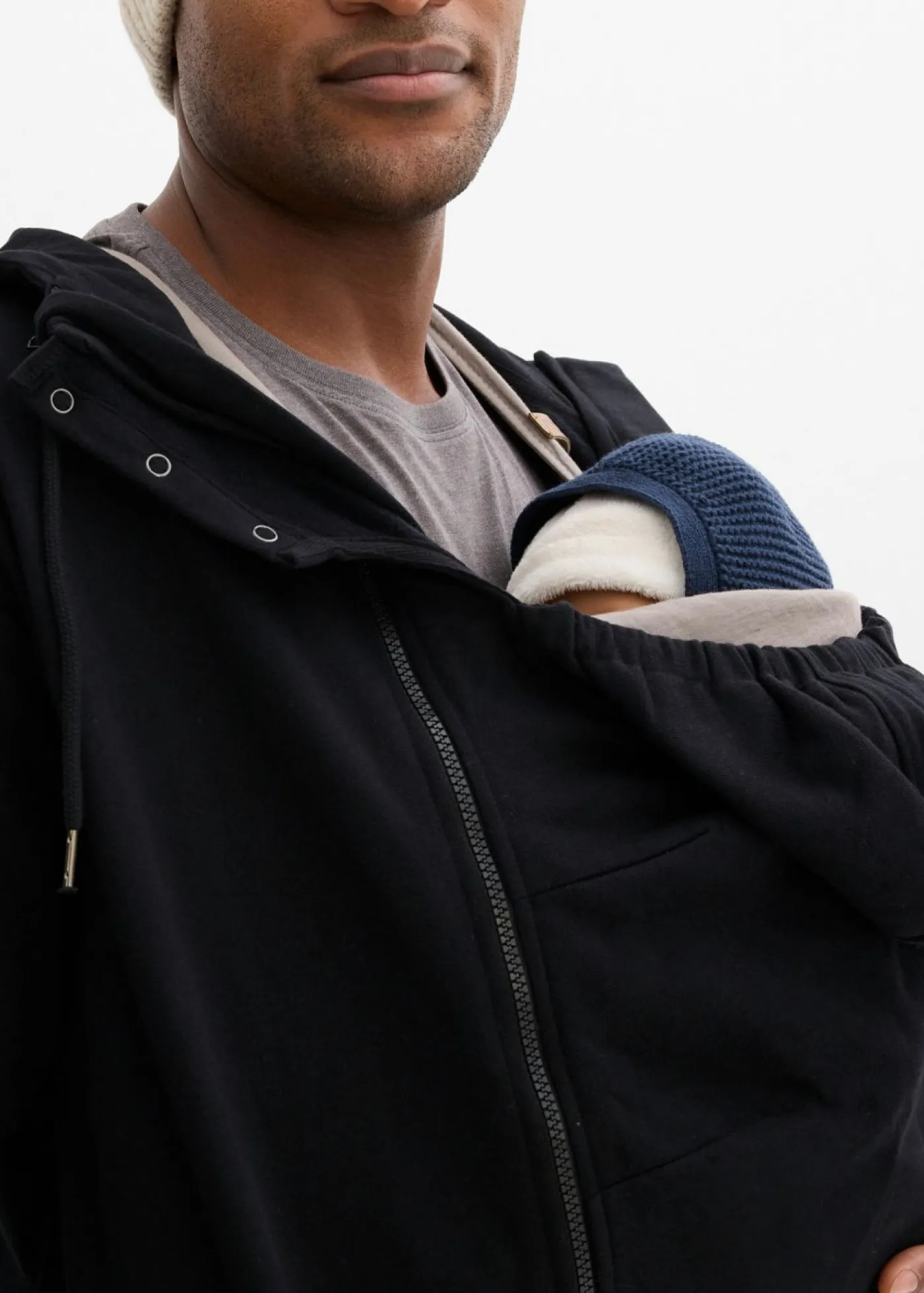 New Sudadera 2 en 1 de algodón suave con capucha para hombres Mujer Premamá