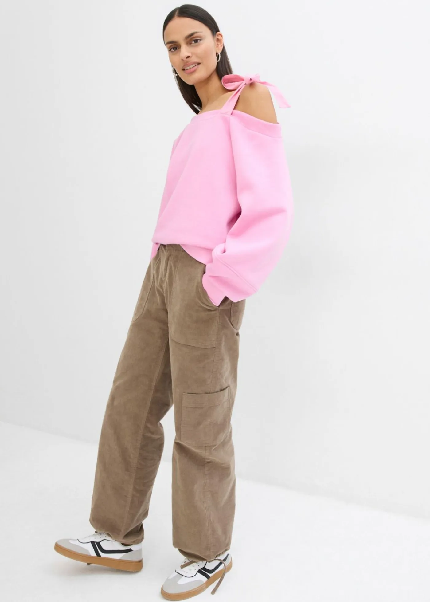 Sale Sudadera ancha con un hombro al descubierto Mujer Ropa Cómoda