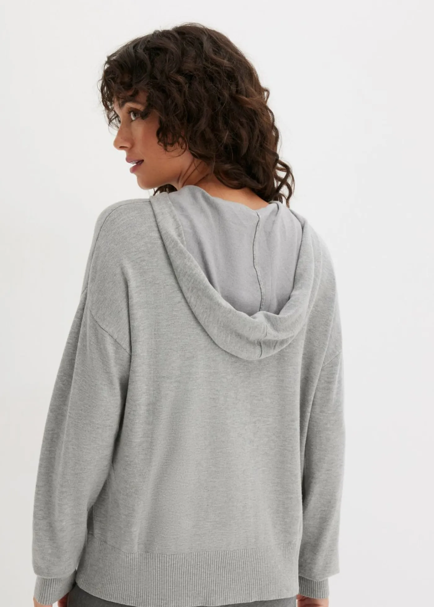 Discount Sudadera con capucha de punto y bolsillo canguro en mezcla de viscosa Mujer Jerséis|Ropa De Punto