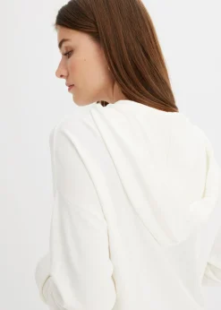 New Sudadera con capucha de punto y bolsillo canguro en mezcla de viscosa Mujer Jerséis|Ropa De Punto