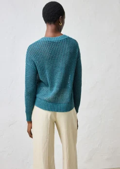 Discount Sudadera de ajour de mezcla de lino ligero Mujer Premium|Jerséis