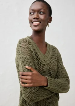 Discount Sudadera de ajour de mezcla de lino ligero Mujer Premium|Jerséis