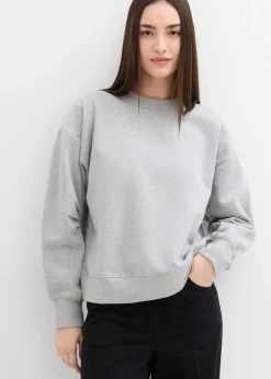 Best Sudadera de algodón orgánico con cuello ancho de canalé Mujer Esenciales|Ropa Cómoda