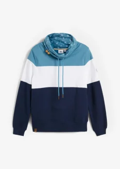 Clearance Sudadera de algodón puro con cuello estampado Mujer Ropa Cómoda