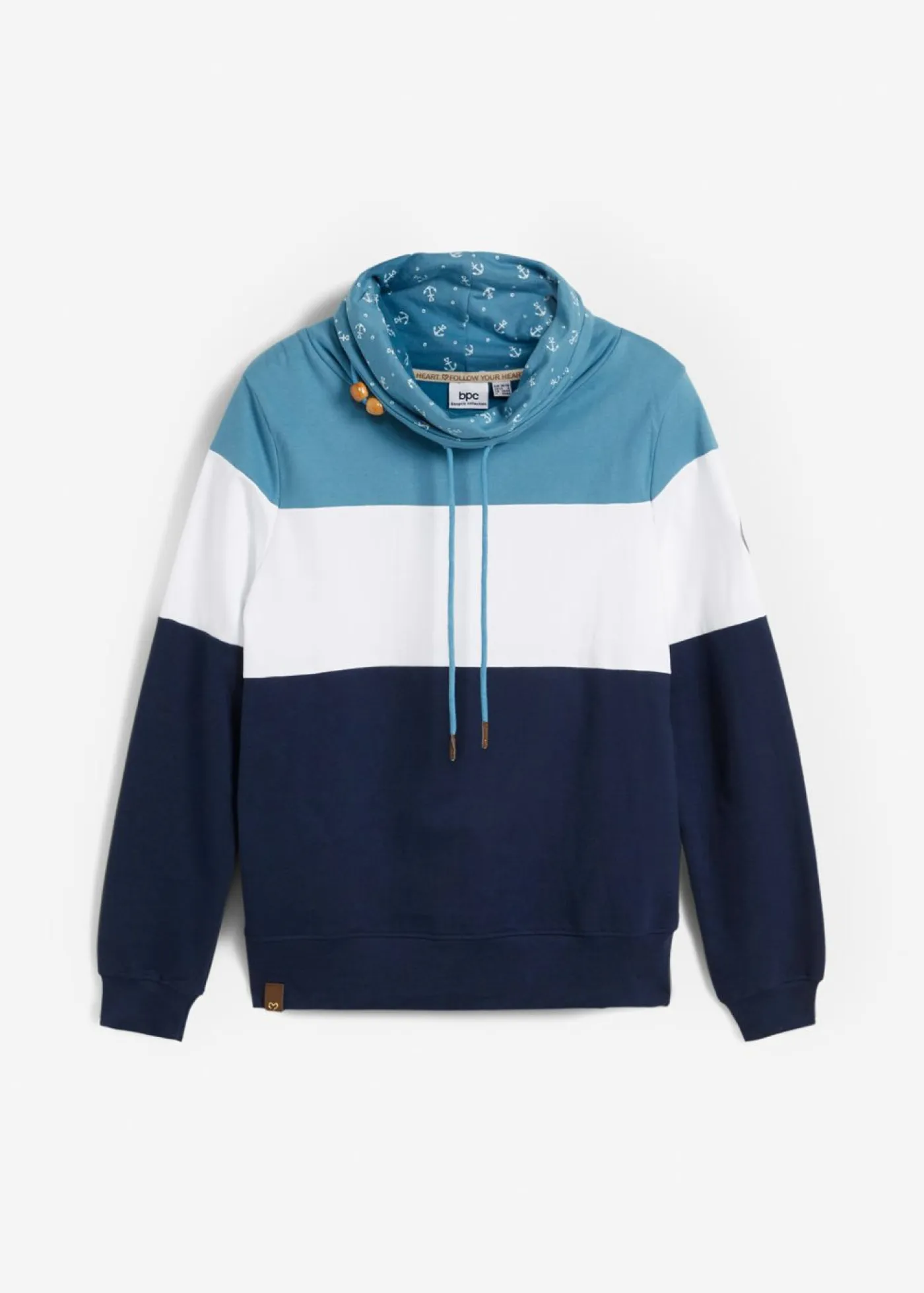 Clearance Sudadera de algodón puro con cuello estampado Mujer Ropa Cómoda