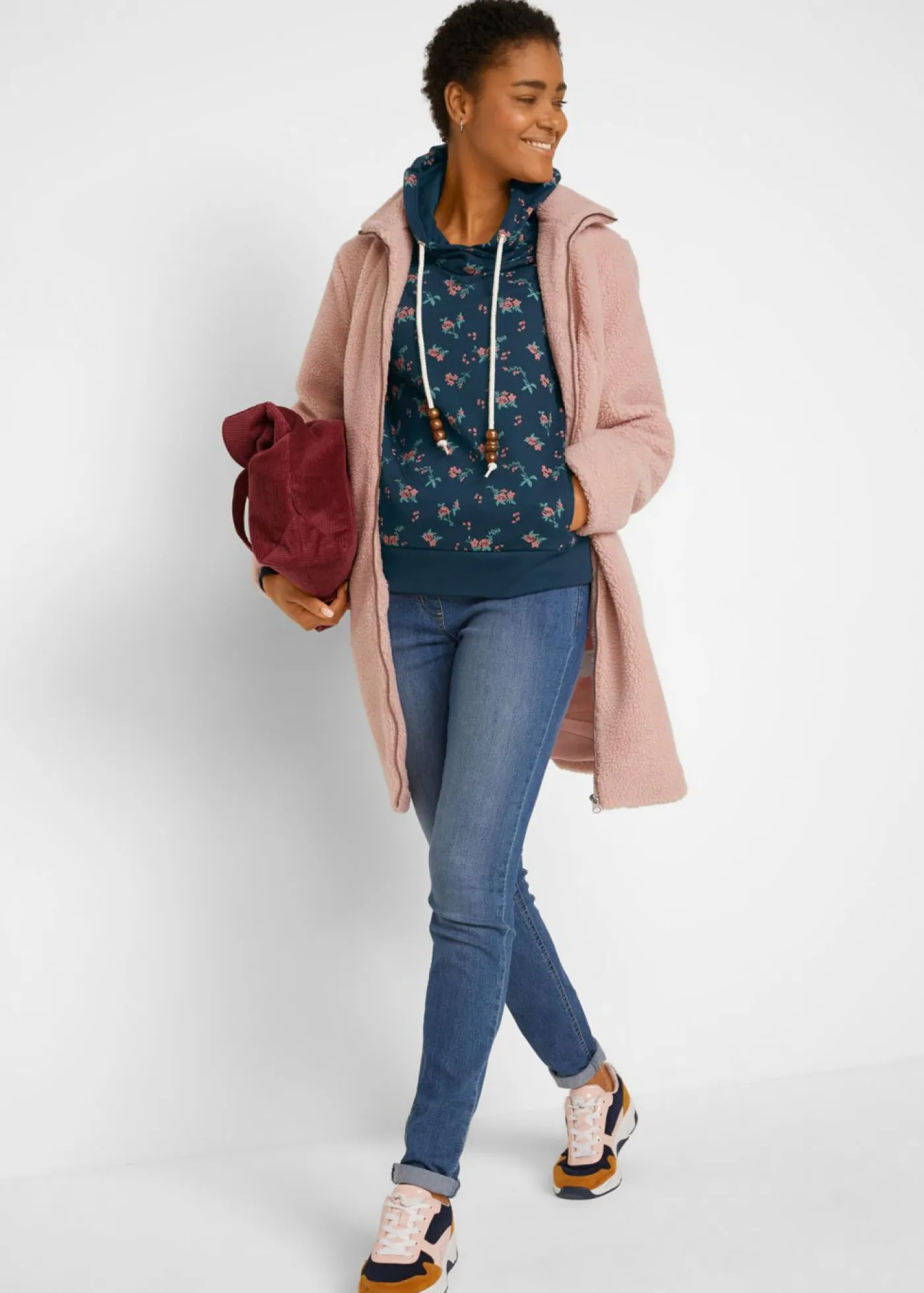 Outlet Sudadera de algodón puro con capucha y cordones Mujer Ropa Cómoda