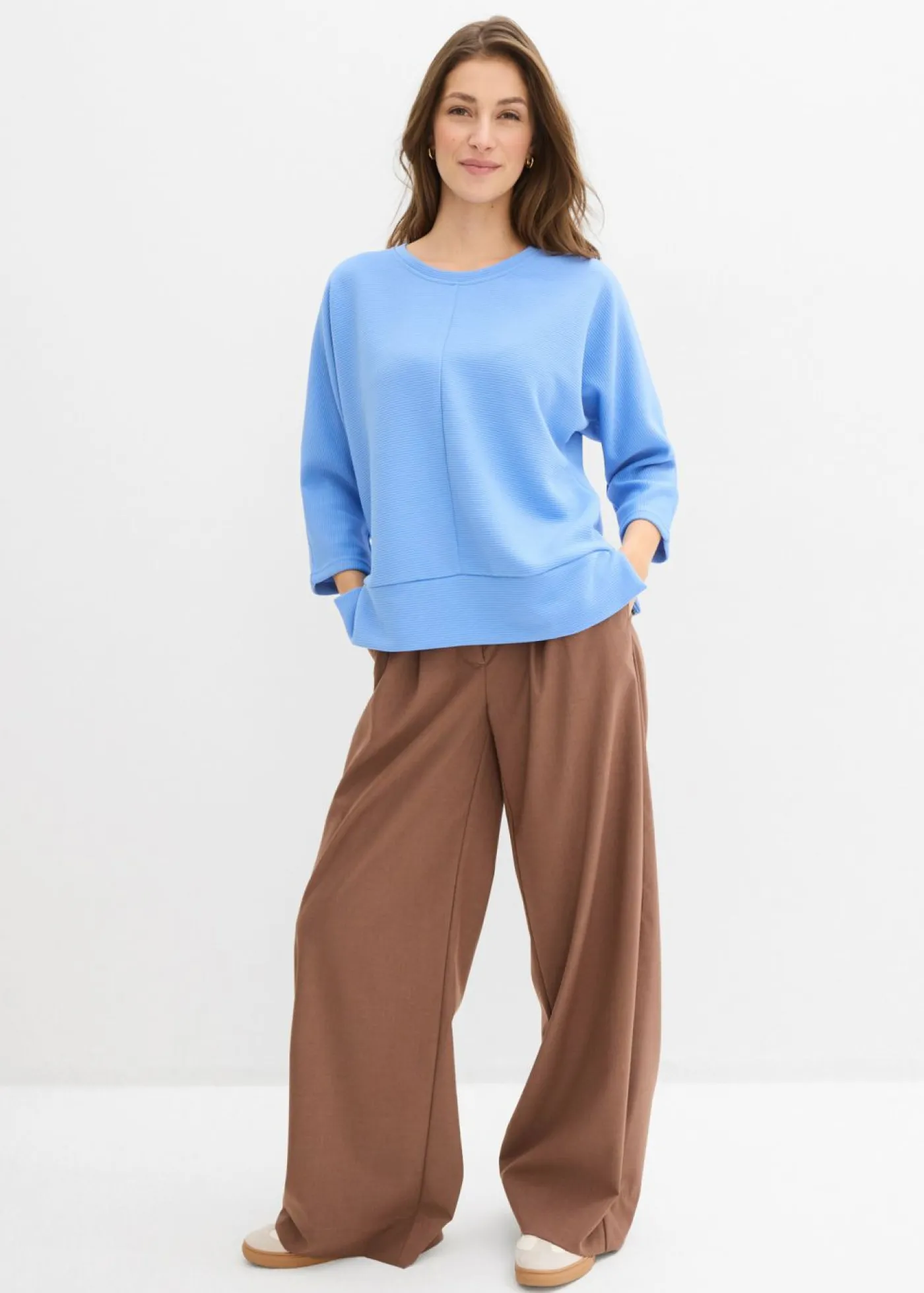 Sale Sudadera de tejido estructurado Mujer Ropa Cómoda|Novedades