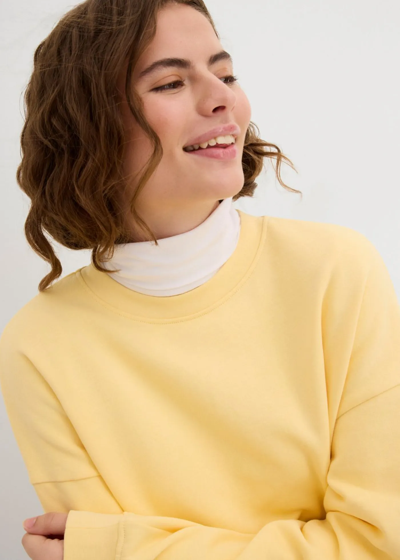 New Sudadera holgada de algodón puro Mujer Básicos|Ropa Cómoda