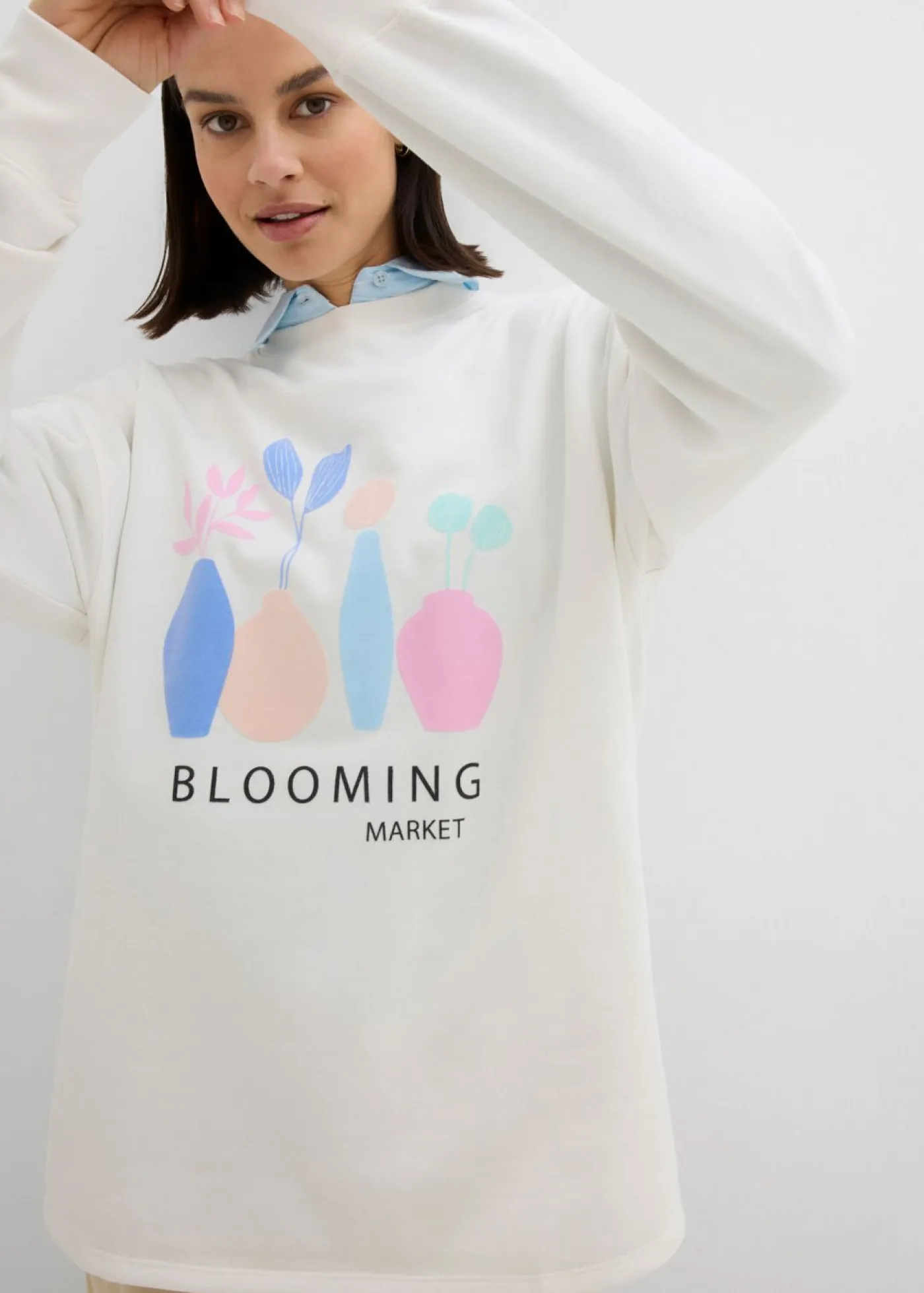 Online Sudadera holgada en mezcla de algodón Mujer Ropa Cómoda