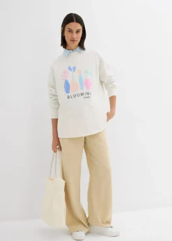 Online Sudadera holgada en mezcla de algodón Mujer Ropa Cómoda