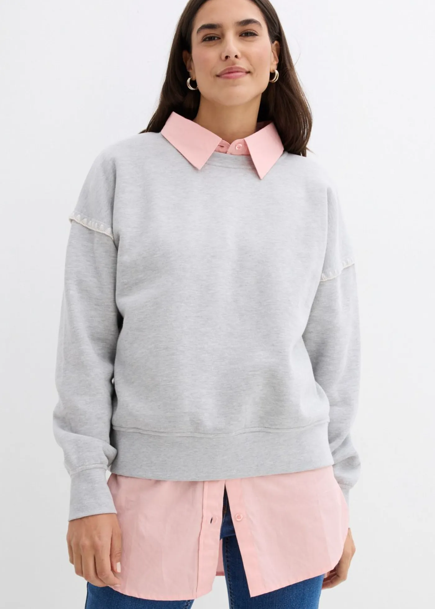 Sudadera holgada en mezcla de algodón Mujer Ropa Cómoda