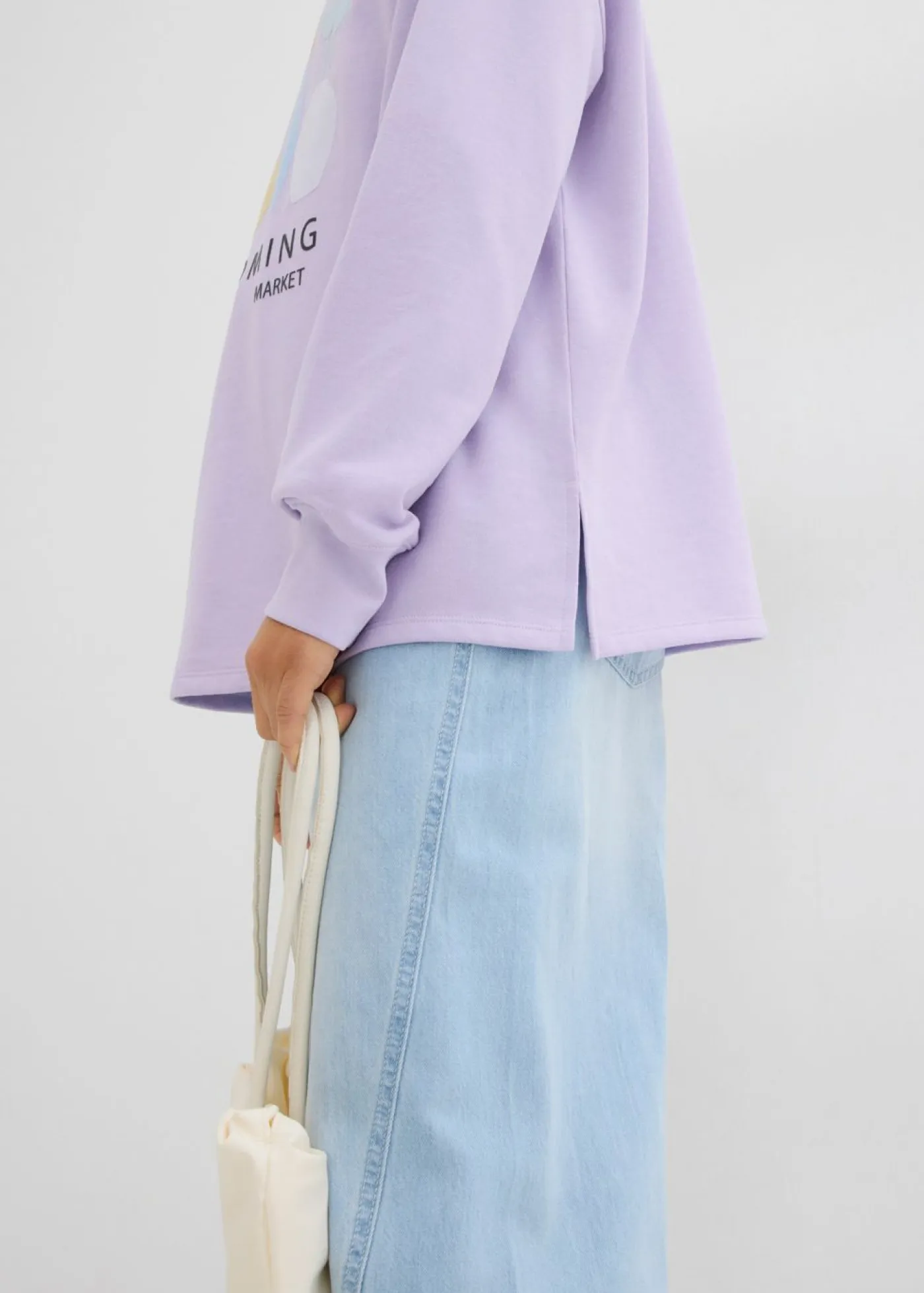 Clearance Sudadera holgada en mezcla de algodón Mujer Ropa Cómoda