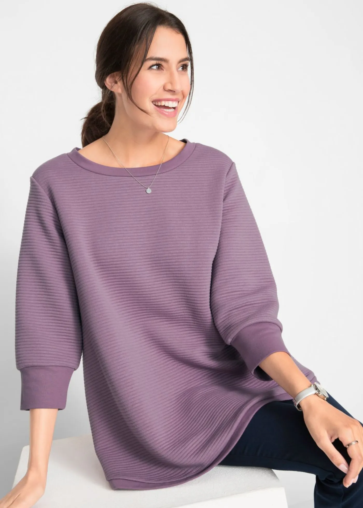 Outlet Sudadera larga con viscosa Mujer Ropa Cómoda
