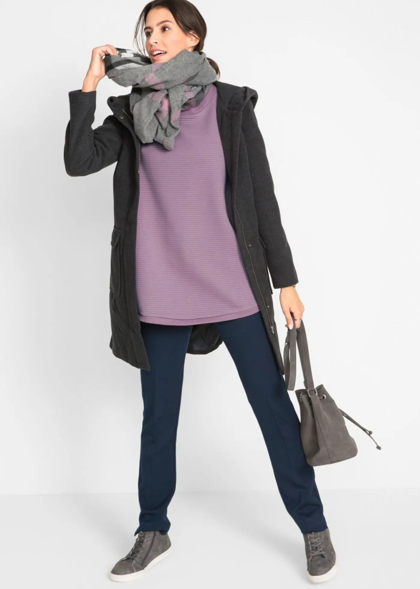 Outlet Sudadera larga con viscosa Mujer Ropa Cómoda