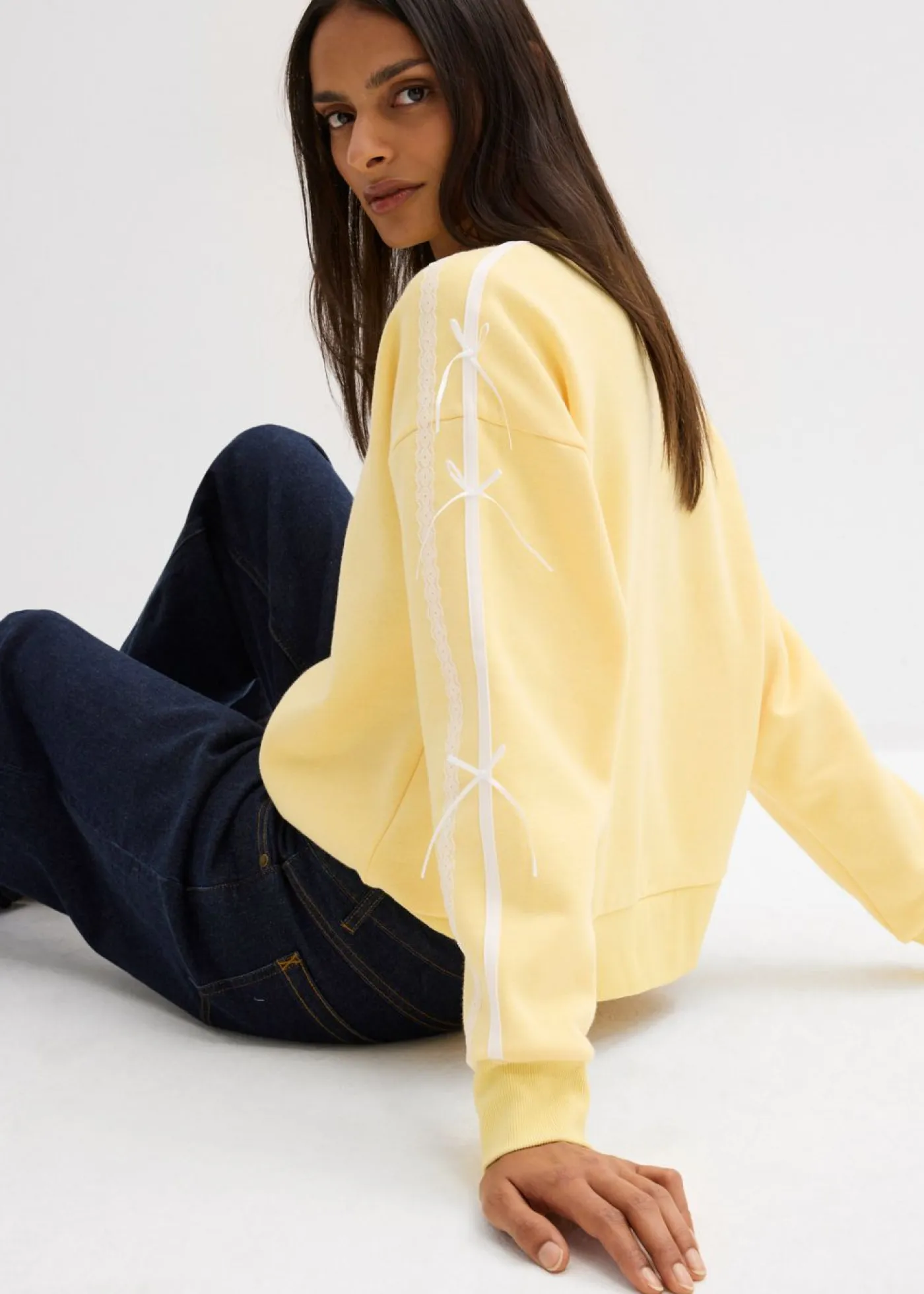 Clearance Sudadera oversize en suave mezcla de algodón Mujer Ropa Cómoda