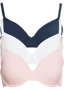 Outlet Sujetador básico de algodón orgánico con aros (3 unidades) Mujer Ropa Interior De Algodón|Sujetadores De Copa E A H