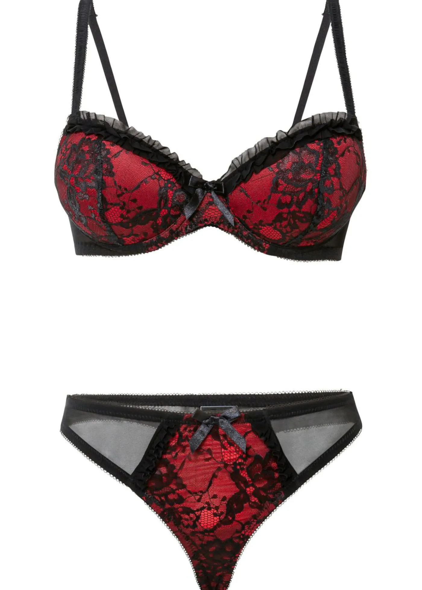 Online Sujetador con aros + tanga (conjunto de 2 piezas) Mujer Lencería