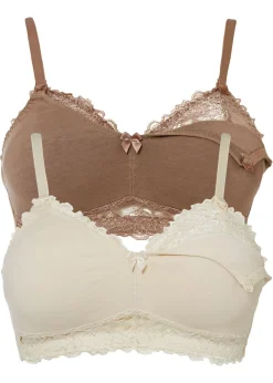 Discount Sujetador de lactancia sin aros (2 unidades) de algodón orgánico Mujer Premamá Y Lactancia|Ropa Interior De Algodón