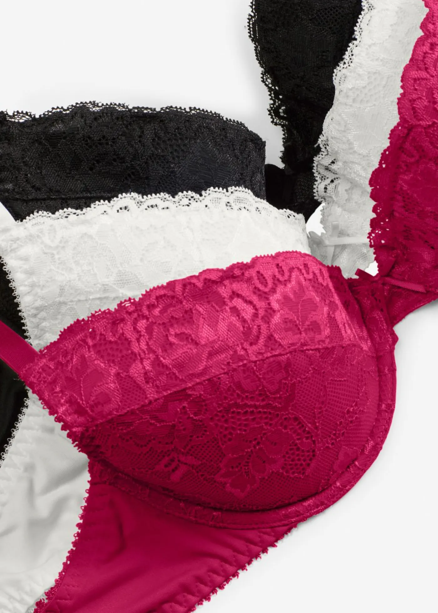 Outlet Sujetador push-up con encaje fino (3 unidades) Mujer Sujetadores De Copa E A H|Sujetadores