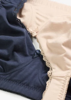 New Sujetador reductor, sin aros, con algodón orgánico (2 unidades) Mujer Básicos|Ropa Interior De Algodón