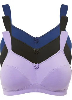 Outlet Sujetador sin aros de algodón (3 unidades) Mujer Ropa Interior De Algodón|Sujetadores De Copa E A H