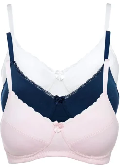 Discount Sujetador sin aros de algodón (3 unidades) Mujer Sujetadores|Ropa Interior De Algodón