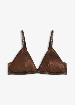 Outlet Sujetador triangular de material brillante Mujer Lencería|Sujetadores