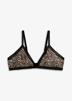 New Sujetador triangular sin aros con malla estampada Mujer Novedades