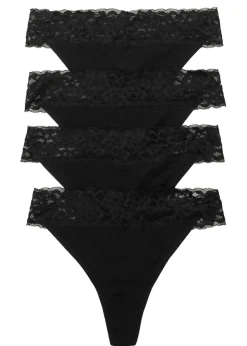 Online Tanga (4 unidades) con algodón Mujer Ropa Interior De Algodón|Bragas