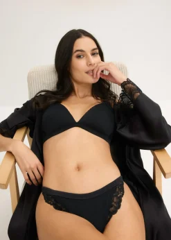 Discount Tanga con canalé suave Mujer Lencería|Bragas