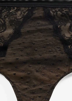Discount Tanga con efecto moldeador medio y encaje Mujer Ropa Interior Moldeadora|Bragas