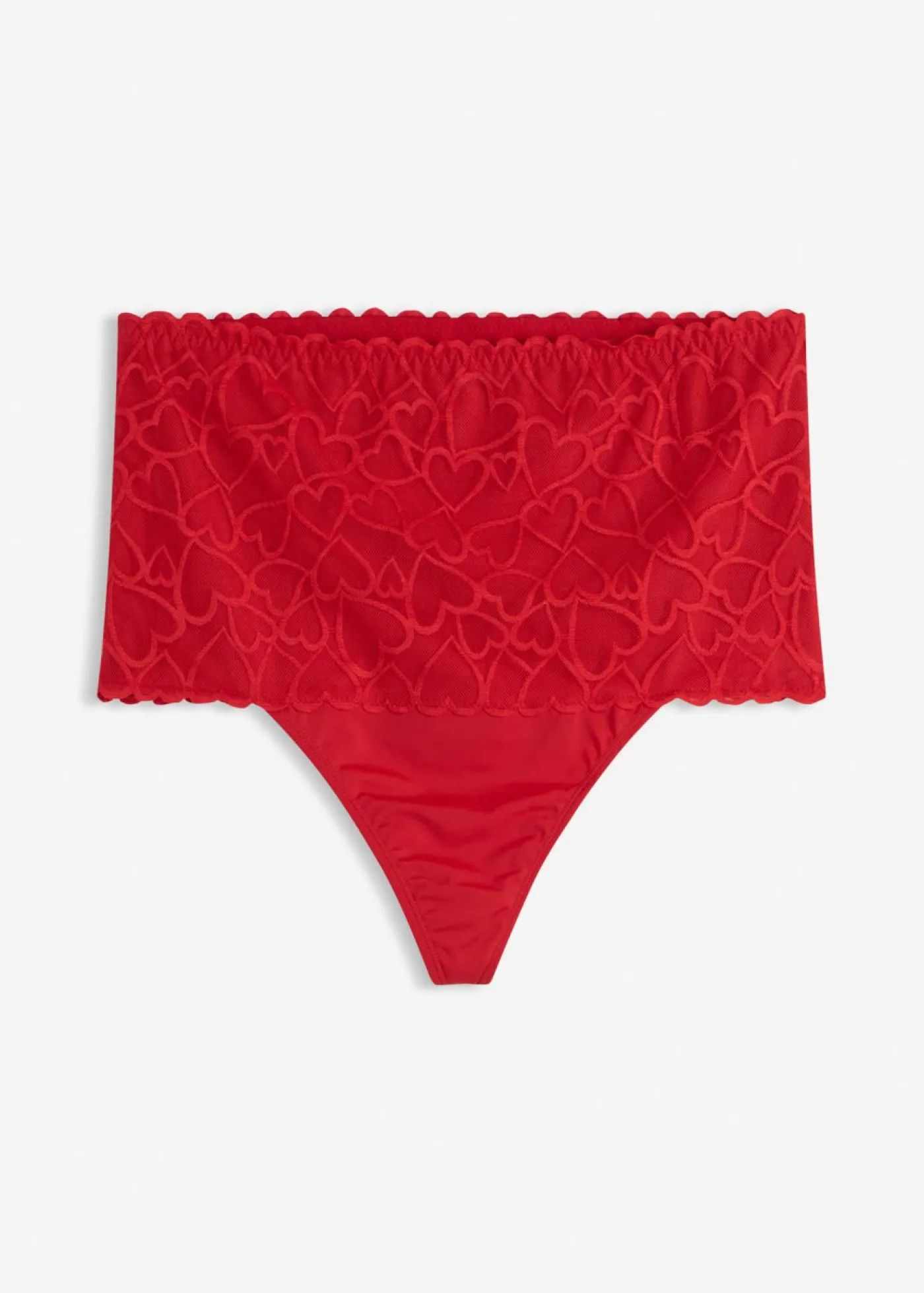 Best Tanga con efecto moldeador medio y encaje de corazones Mujer Ropa Interior Moldeadora|Bragas