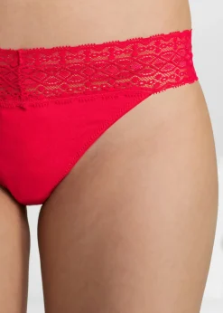 Tanga con encaje (5 unidades) Mujer Ropa Interior De Algodón|Bragas