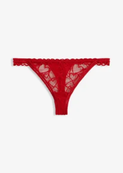 Discount Tanga con encaje de corazones Mujer Lencería|Bragas
