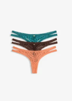 Sale Tanga con encaje de flores (3 unidades) Mujer Temática·Lencería De Primavera|Lencería