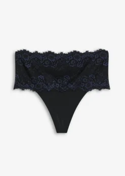 Tanga con encaje y efecto moldeador medio Mujer Ropa Interior Moldeadora|Bragas