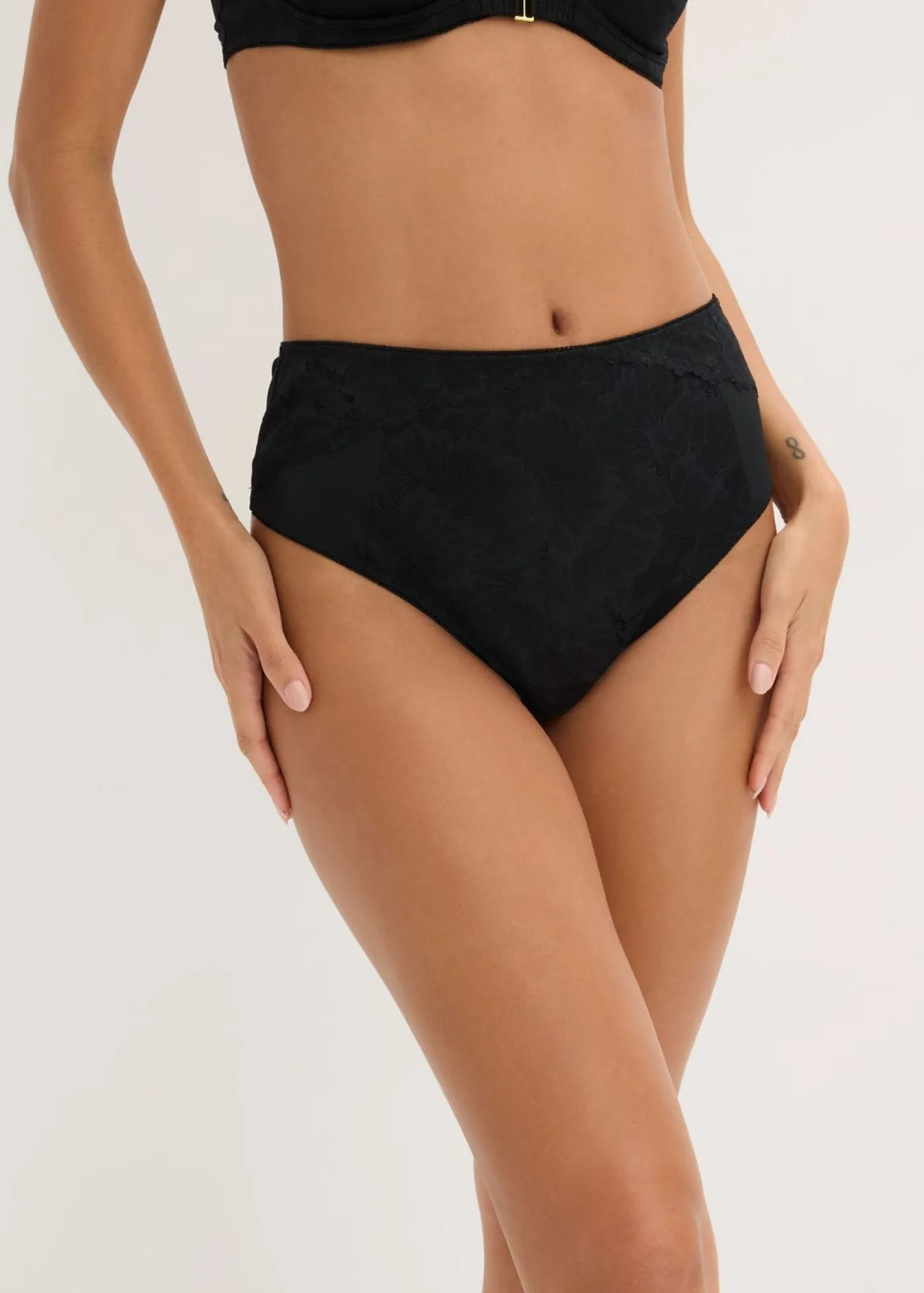 New Tanga de talle alto con encaje delicado Mujer Lencería|Bragas