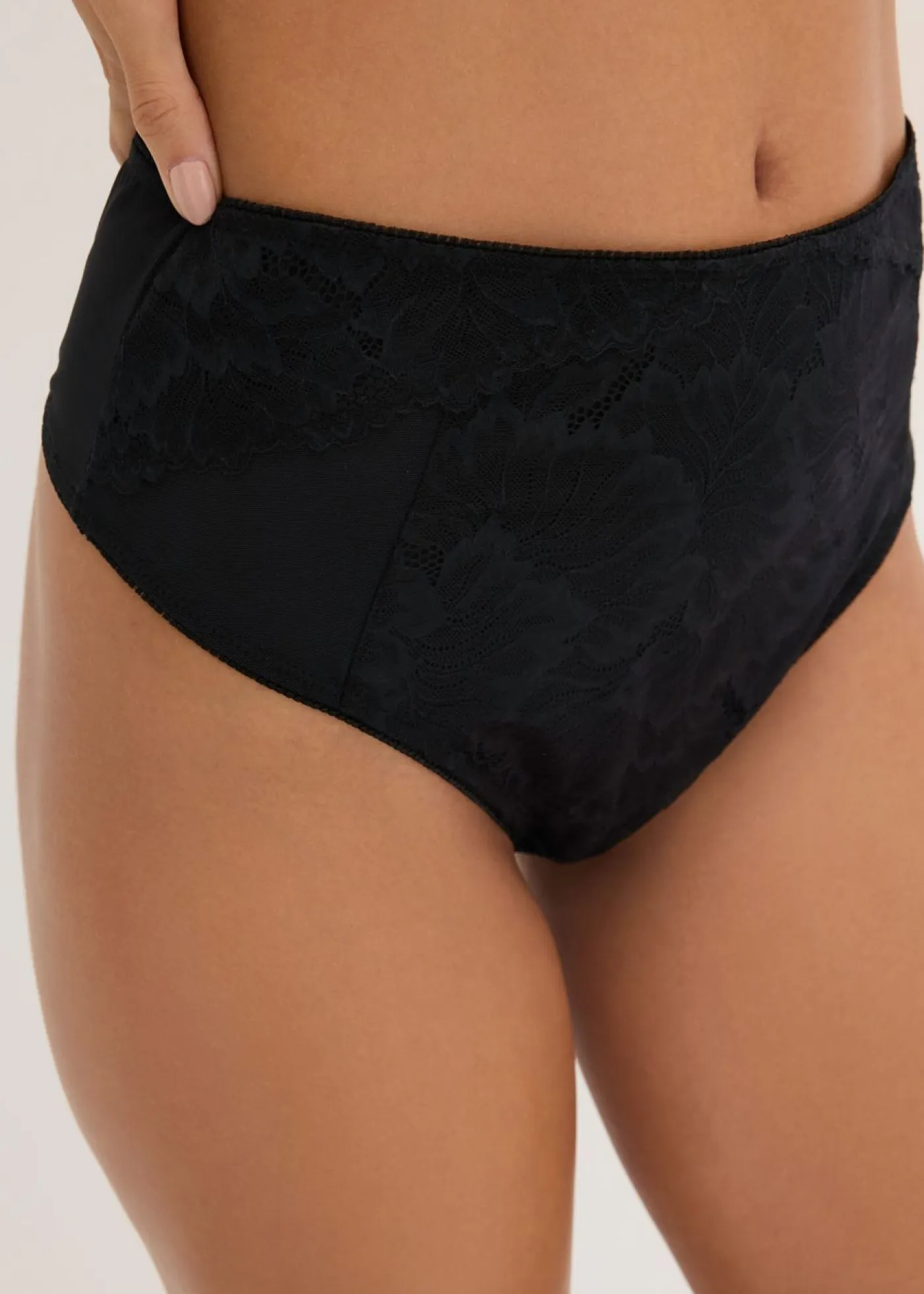 New Tanga de talle alto con encaje delicado Mujer Lencería|Bragas