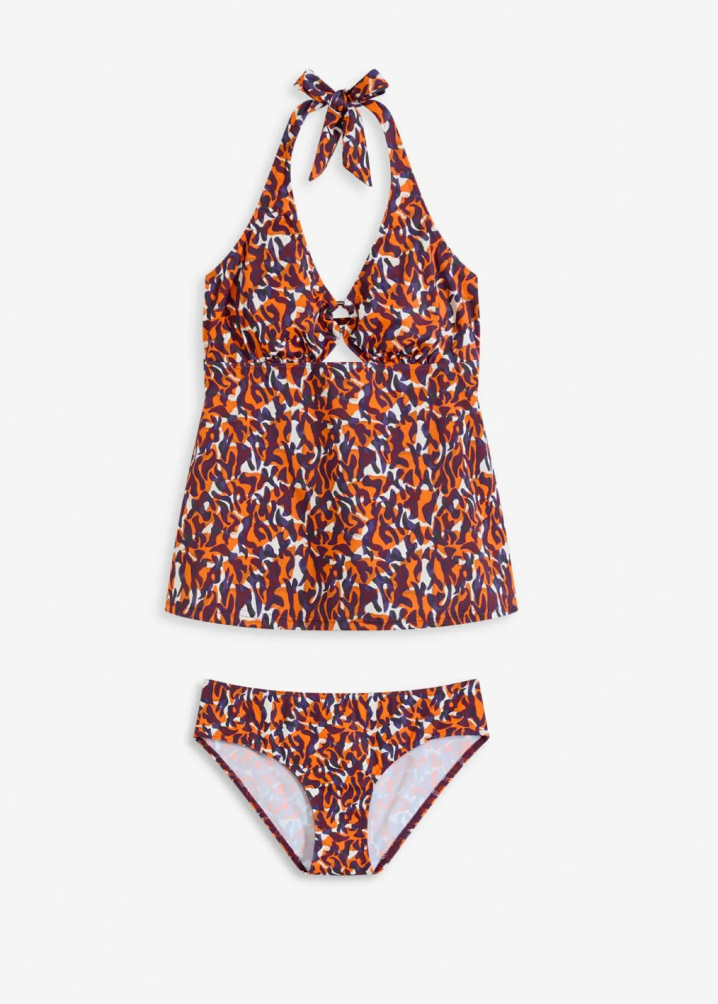 Clearance Tankini con cuello halter (2 piezas) con detalle de anilla Mujer Tankinis