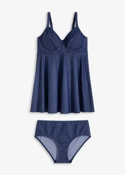 Sale Tankini largo (2 piezas) con aspecto vaquero Mujer Copas Grandes (D-G)|Tankinis