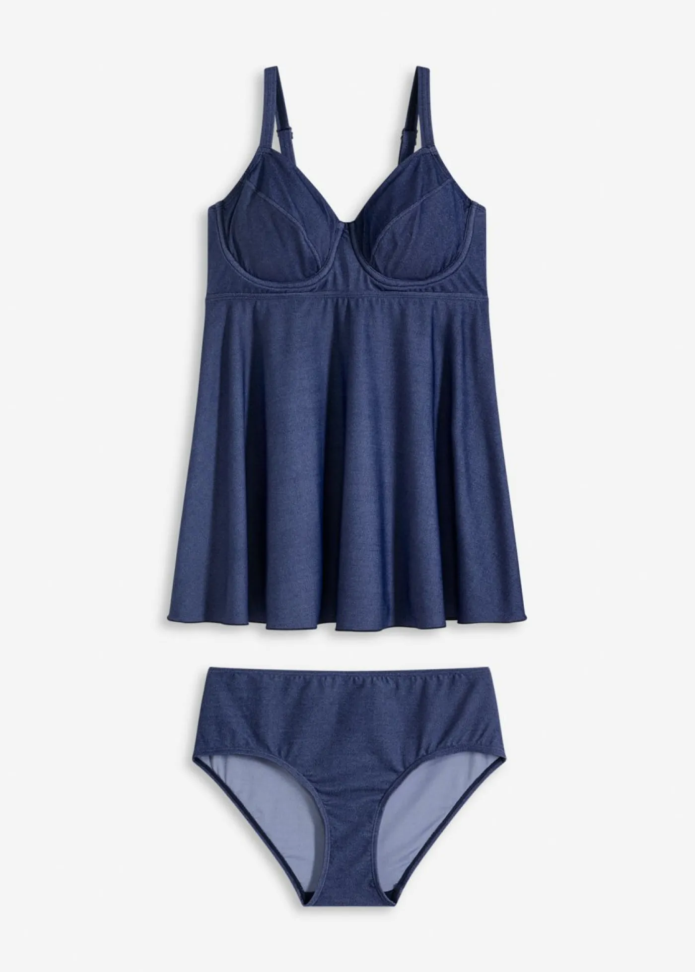 Sale Tankini largo (2 piezas) con aspecto vaquero Mujer Copas Grandes (D-G)|Tankinis
