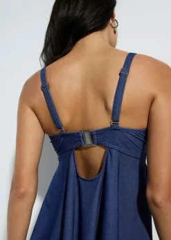 Sale Tankini largo (2 piezas) con aspecto vaquero Mujer Copas Grandes (D-G)|Tankinis