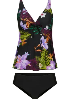 Tankini (2 piezas) con escote en V Mujer Tankinis