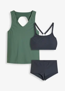 Tankini (3 piezas) con top tipo bandeau Mujer Tankinis|Novedades