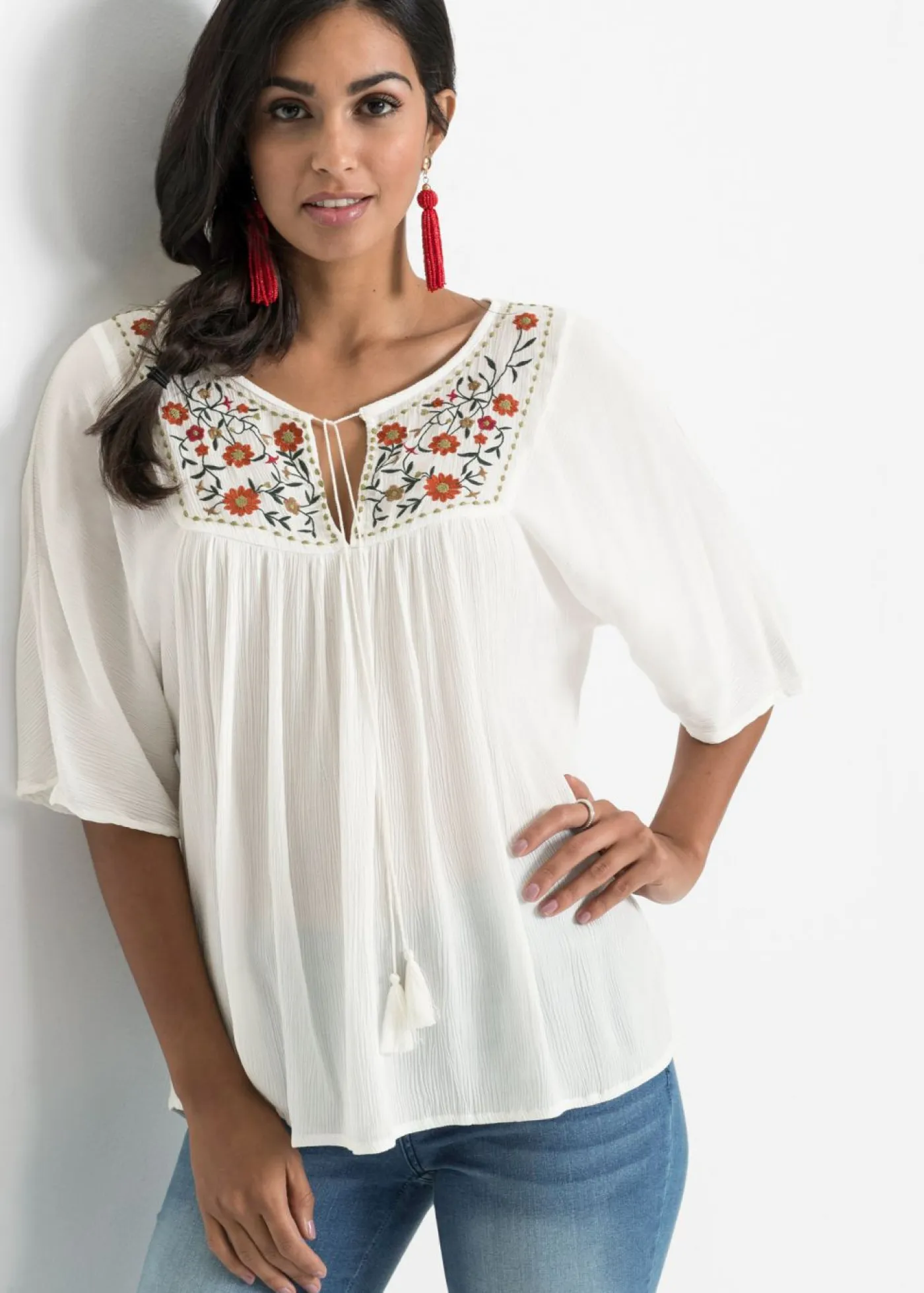 Best Túnica arrugada de viscosa suave Mujer Camisas Y Blusas